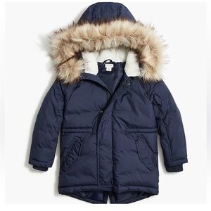 J Crew Boys Fishtail Parka Size 8 in Navy Blue (used-excellent condition)